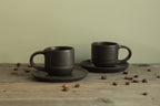 Black espresso cup