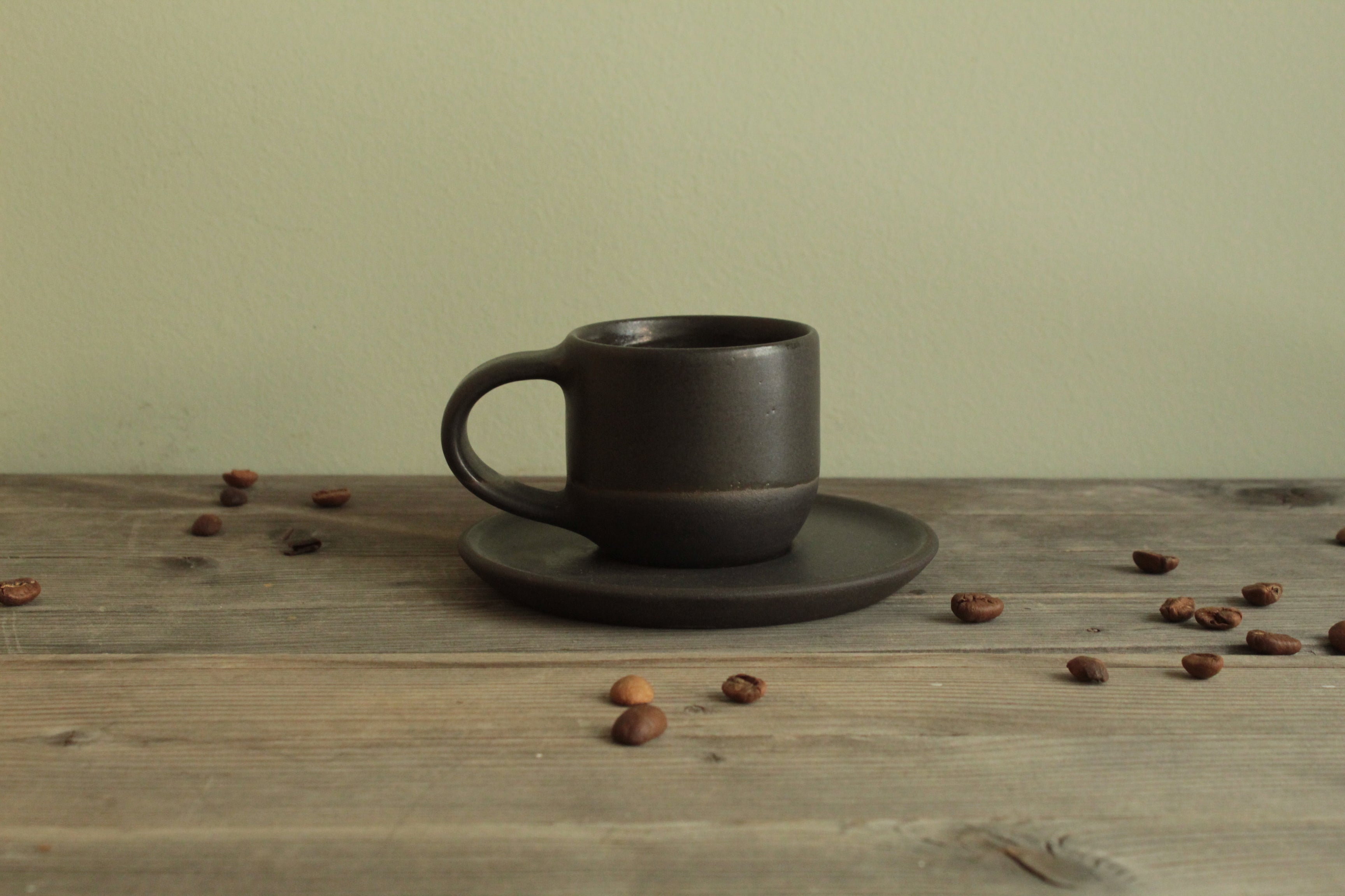 Black espresso cup