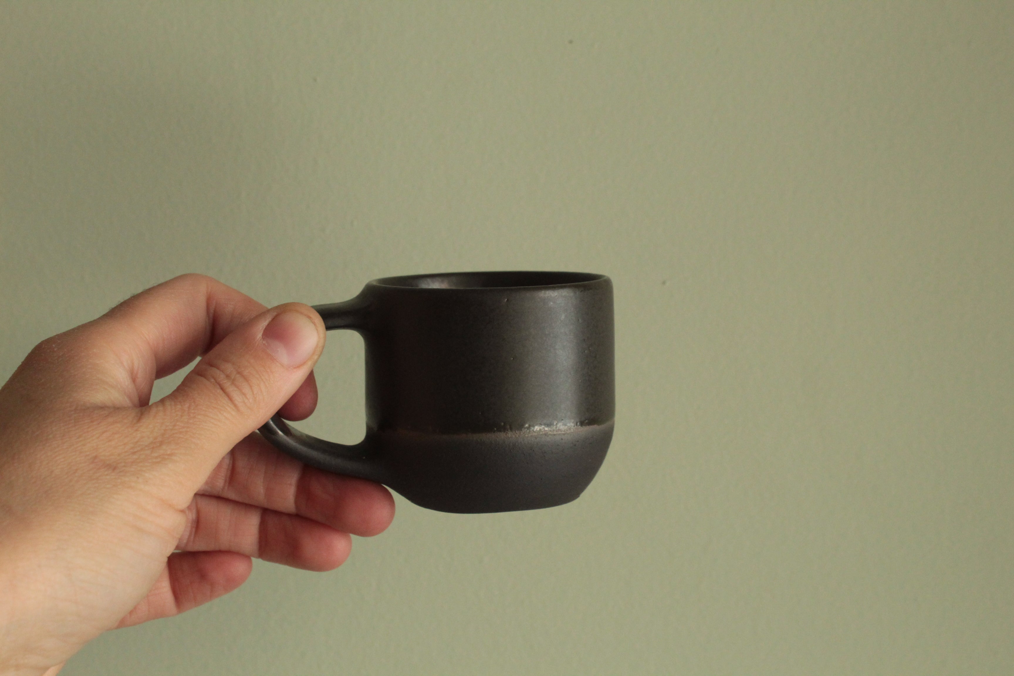 Black espresso cup