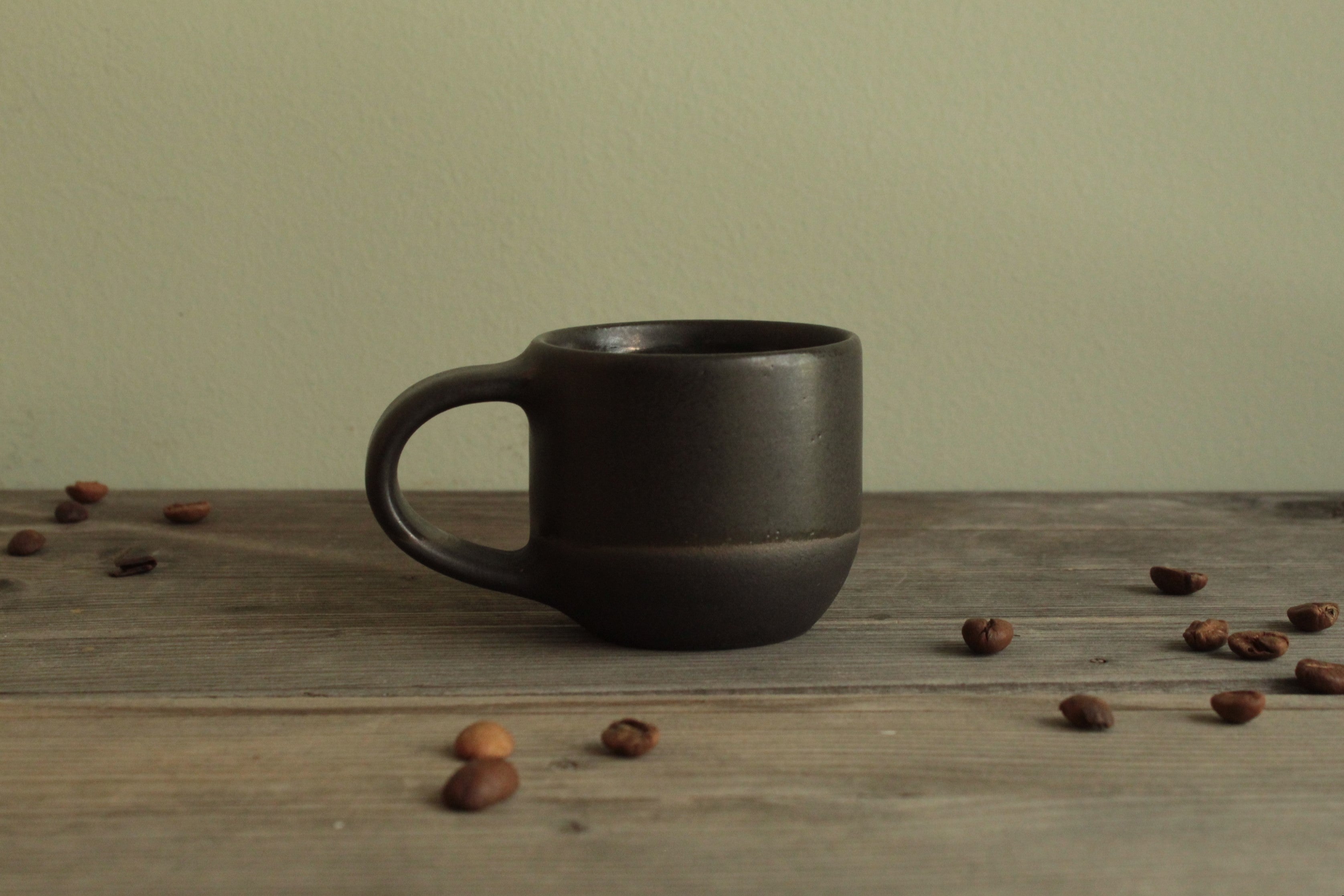 Black espresso cup