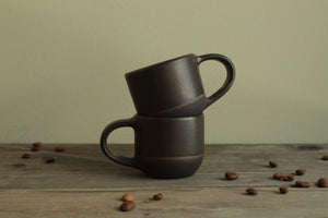 Black espresso cup