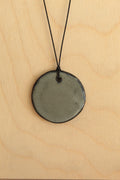 Dark sage green circle necklace