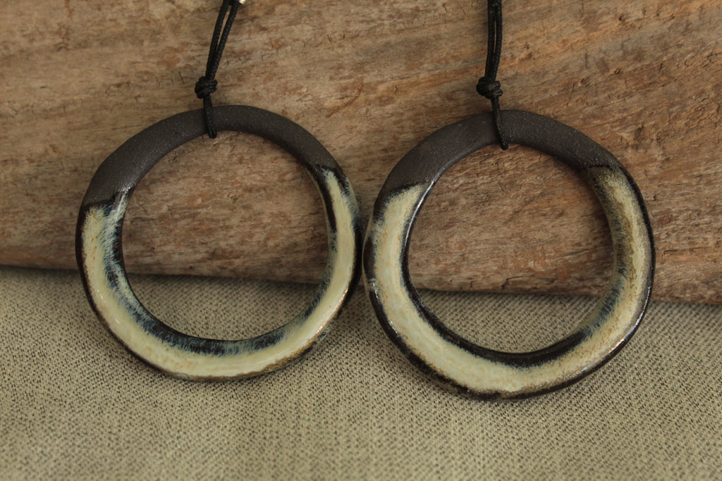 Maira hoop dangling earrings with cord