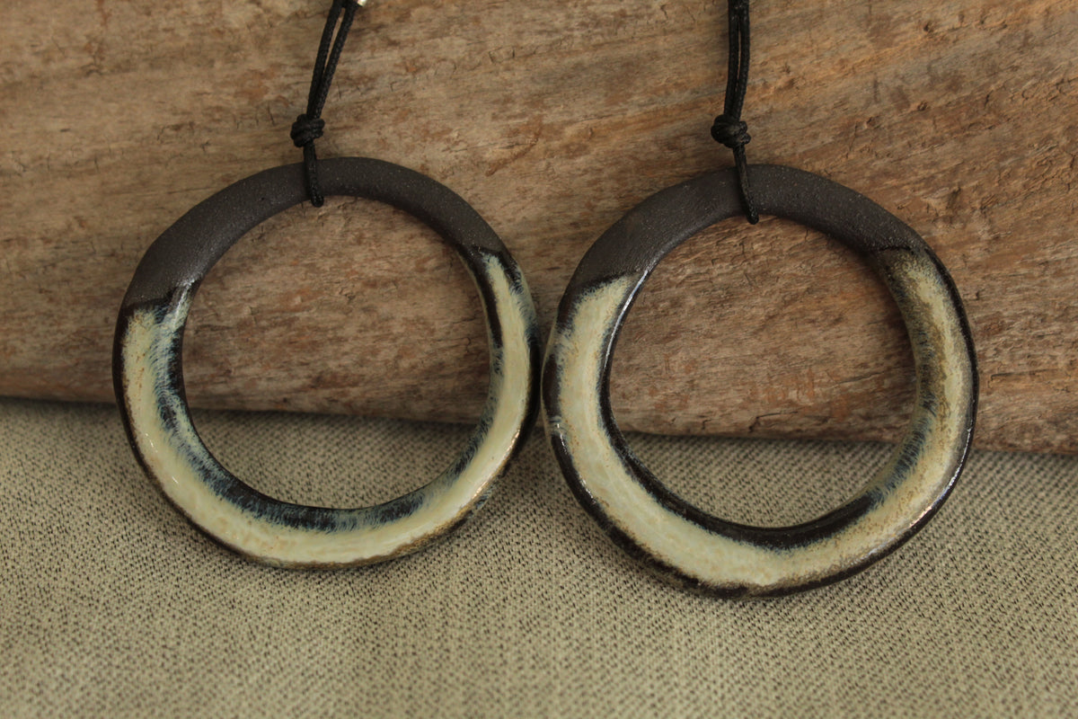 Maira hoop dangling earrings with cord