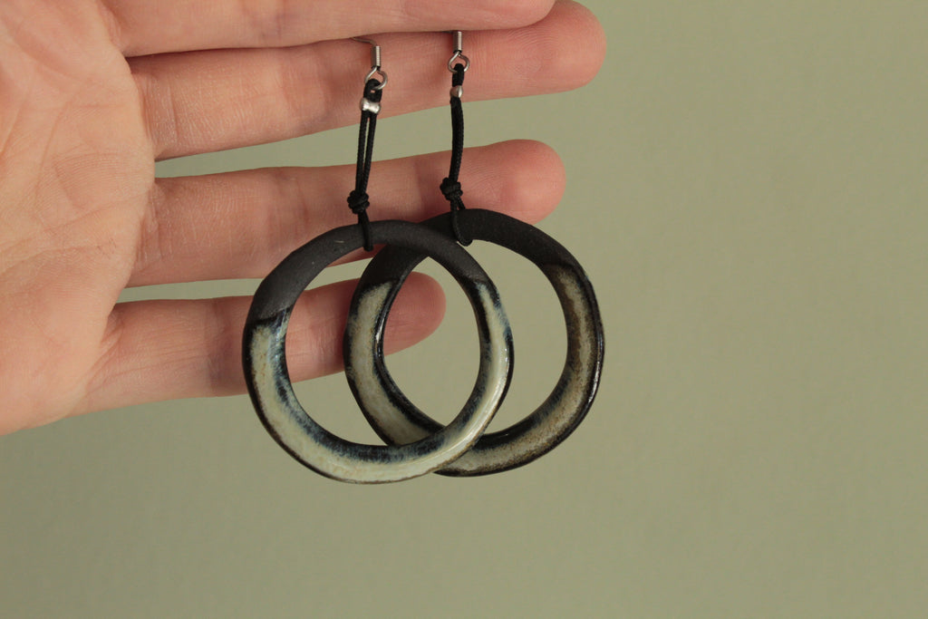 Maira hoop dangling earrings with cord