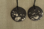 Load image into Gallery viewer, Black and white porcelain dangling earrings with cord
