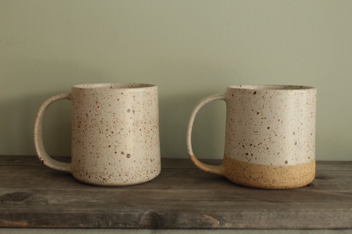 400ml White speckled mug