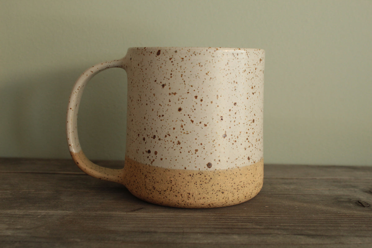 400ml White speckled mug