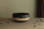 Load image into Gallery viewer, Black bowl with white stripe
