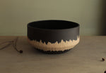 Load image into Gallery viewer, Black bowl with white stripe

