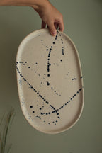 Oval platter with splashes