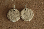 White circle with rocks dangling earrings