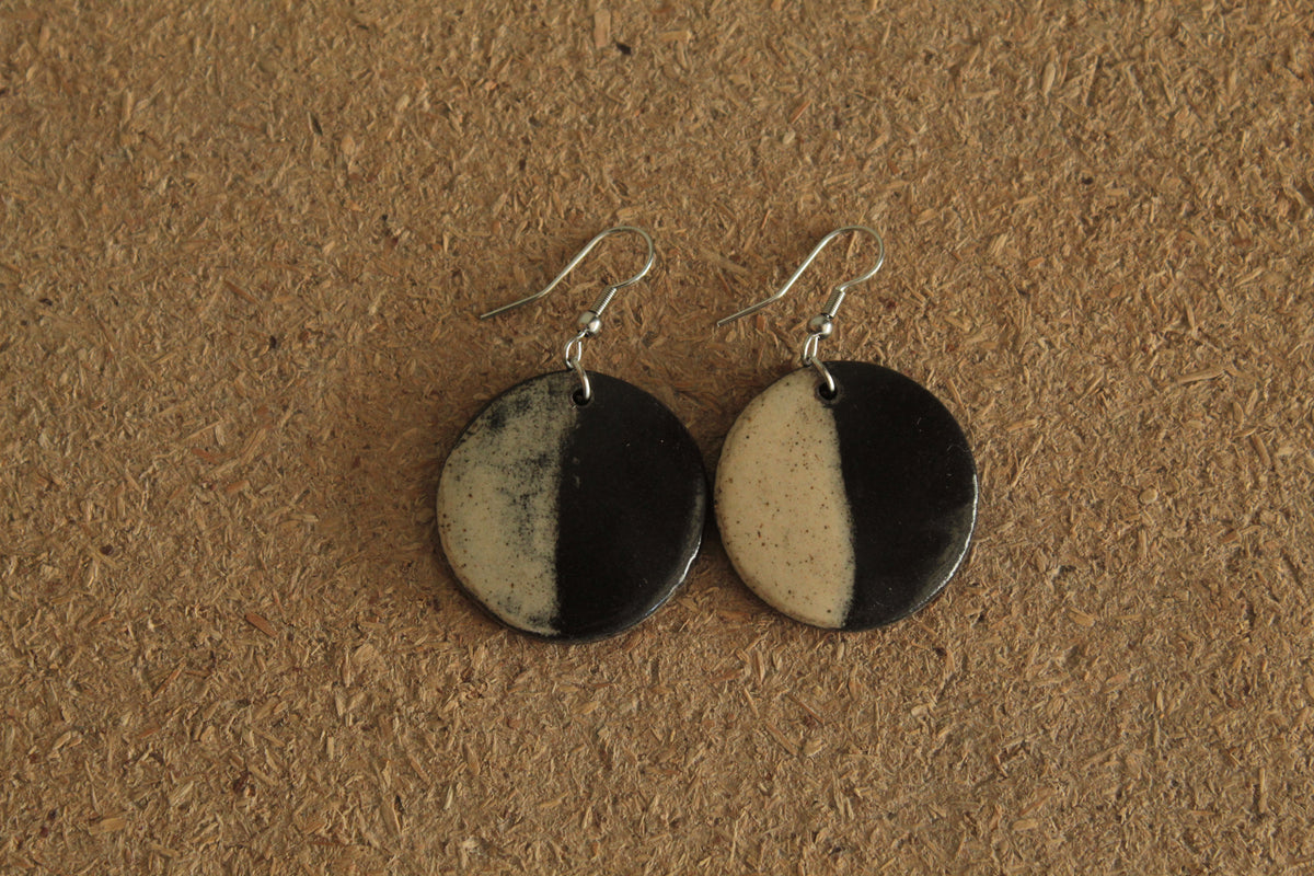 Marble circle dangling earrings