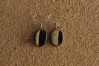 Small marble oval dangling earrings