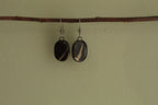 Small marble oval dangling earrings