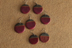 Black and ruby circle dangling earrings
