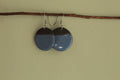 Black and blue circle dangling earrings