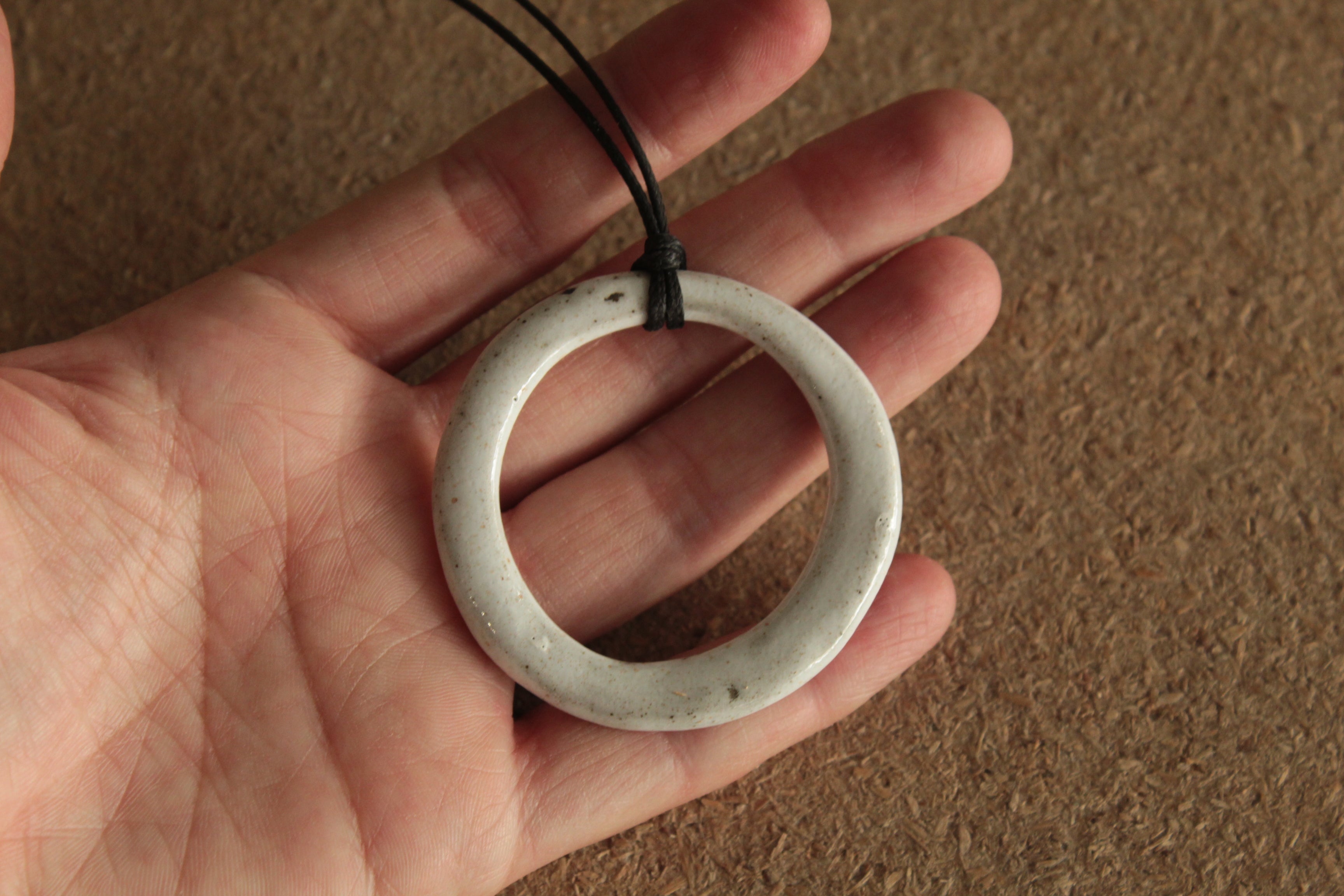 White hoop necklace