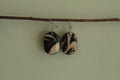 Marble oval dangling earrings