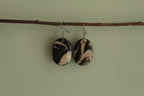 Marble oval dangling earrings
