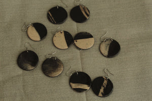 Marble circle dangling earrings