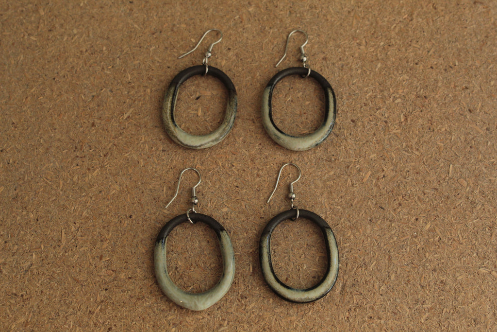 Maira oval hoop dangling earrings