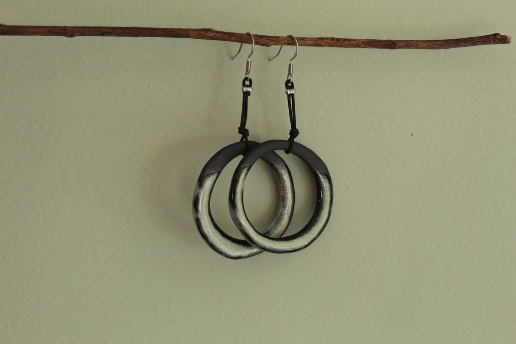 Maira hoop dangling earrings with cord