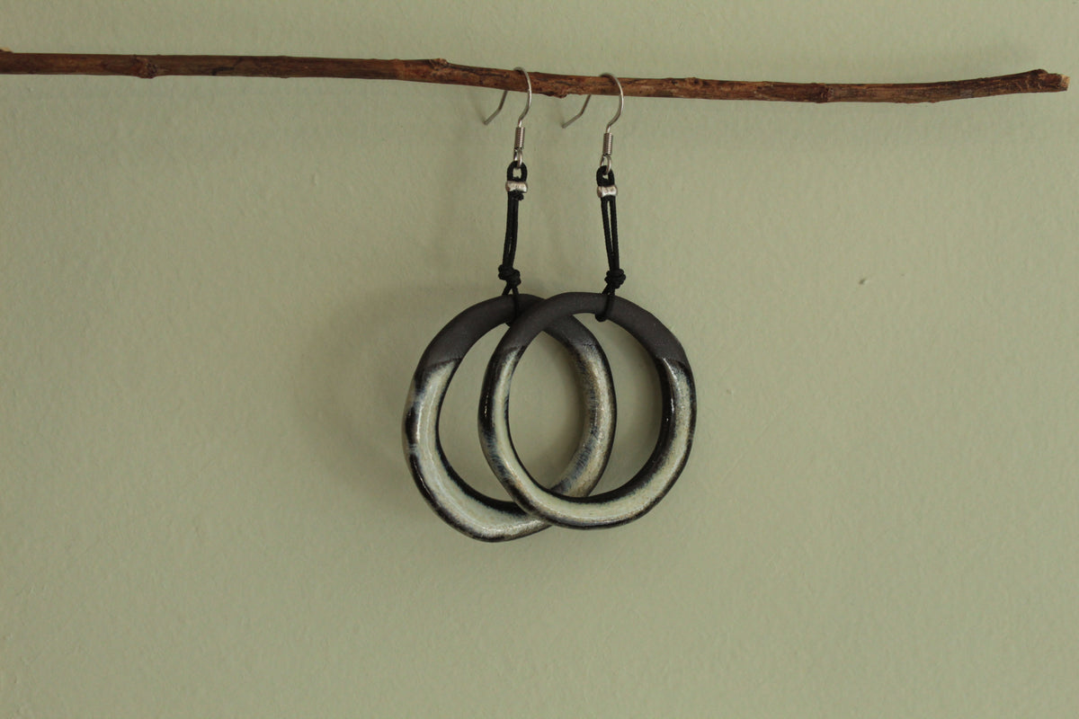 Maira hoop dangling earrings with cord