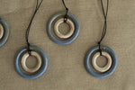 Load image into Gallery viewer, Blue and white hoop necklace
