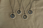 Load image into Gallery viewer, White and blue hoop necklace

