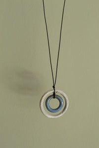 White and blue hoop necklace