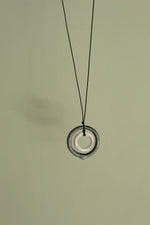 Load image into Gallery viewer, Sage green and white hoop necklace
