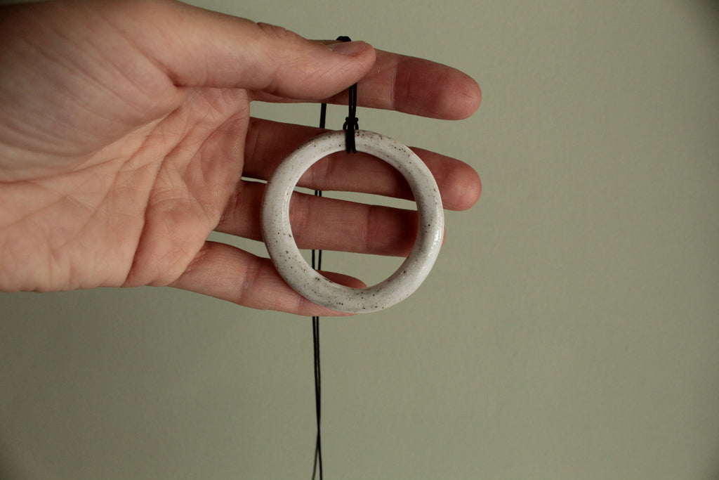 White hoop necklace