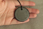 Dark sage green circle necklace