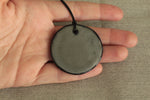 Load image into Gallery viewer, Dark sage green circle necklace
