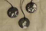 Load image into Gallery viewer, Black and white porcelain circle necklace
