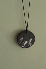 Load image into Gallery viewer, Black and white porcelain circle necklace

