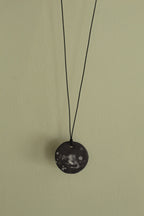 Black and white porcelain circle necklace