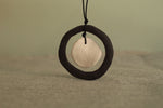 Load image into Gallery viewer, Black hoop and white circle necklace

