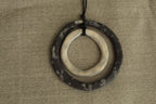 Black and white hoops porcelain necklace with white design