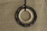 Load image into Gallery viewer, Black and white hoops porcelain necklace
