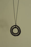 Black hoops porcelain necklace with texture