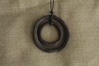 Black hoops porcelain necklace with texture