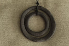 Black hoops porcelain necklace with texture