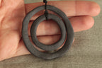 Black hoops porcelain necklace with texture