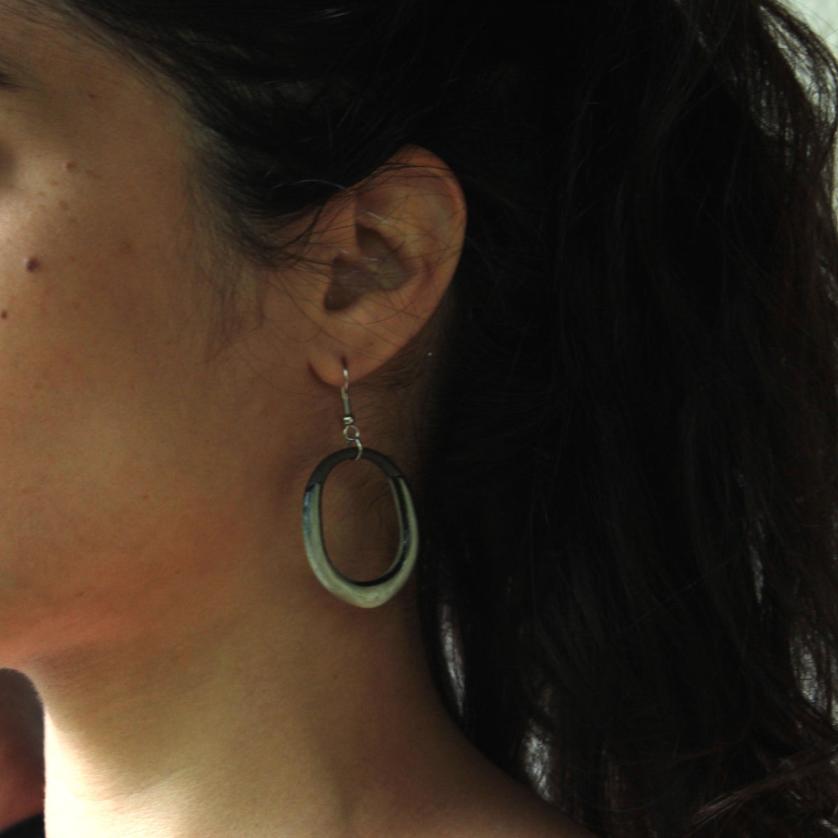 Maira oval hoop dangling earrings