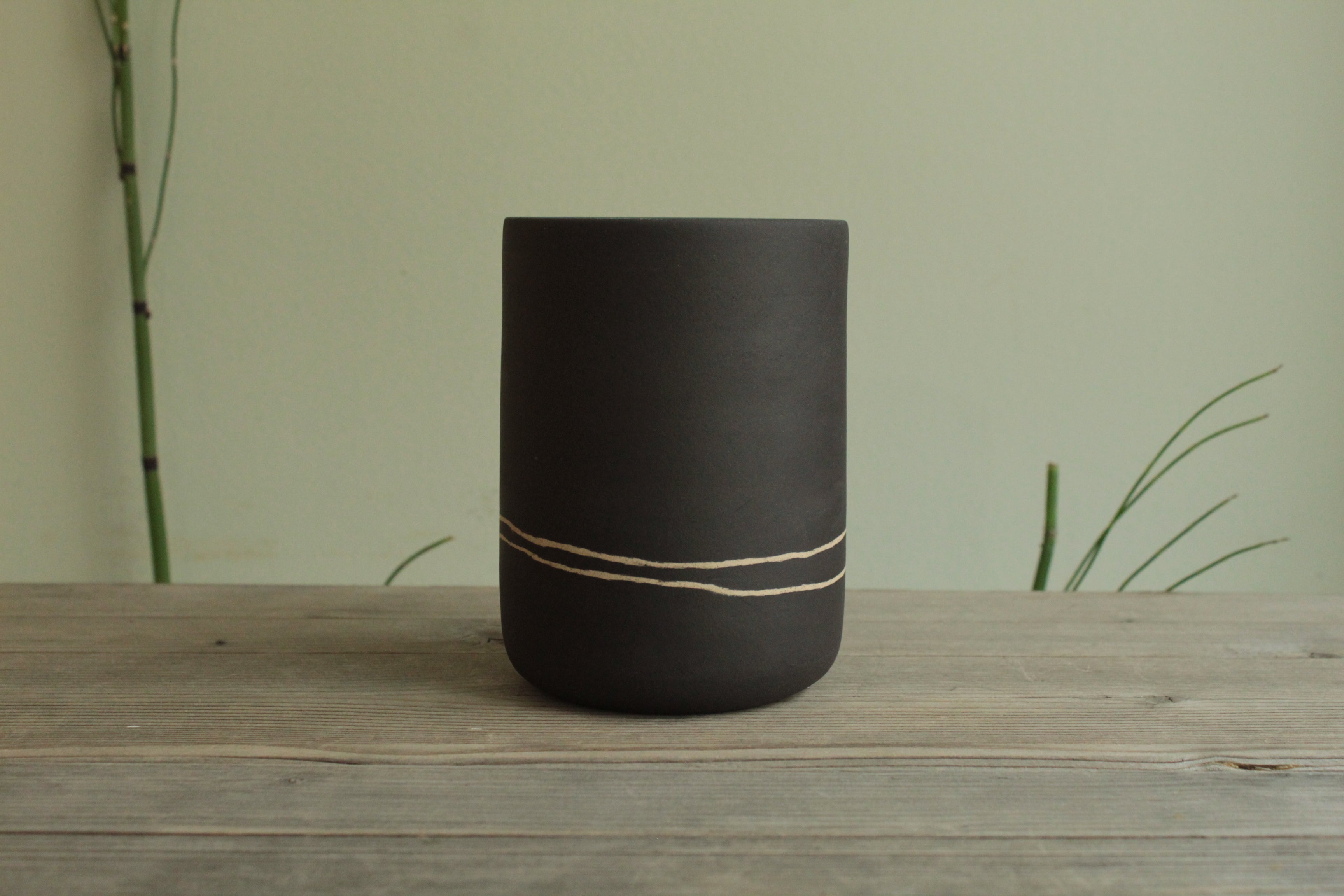 White line cup - tall