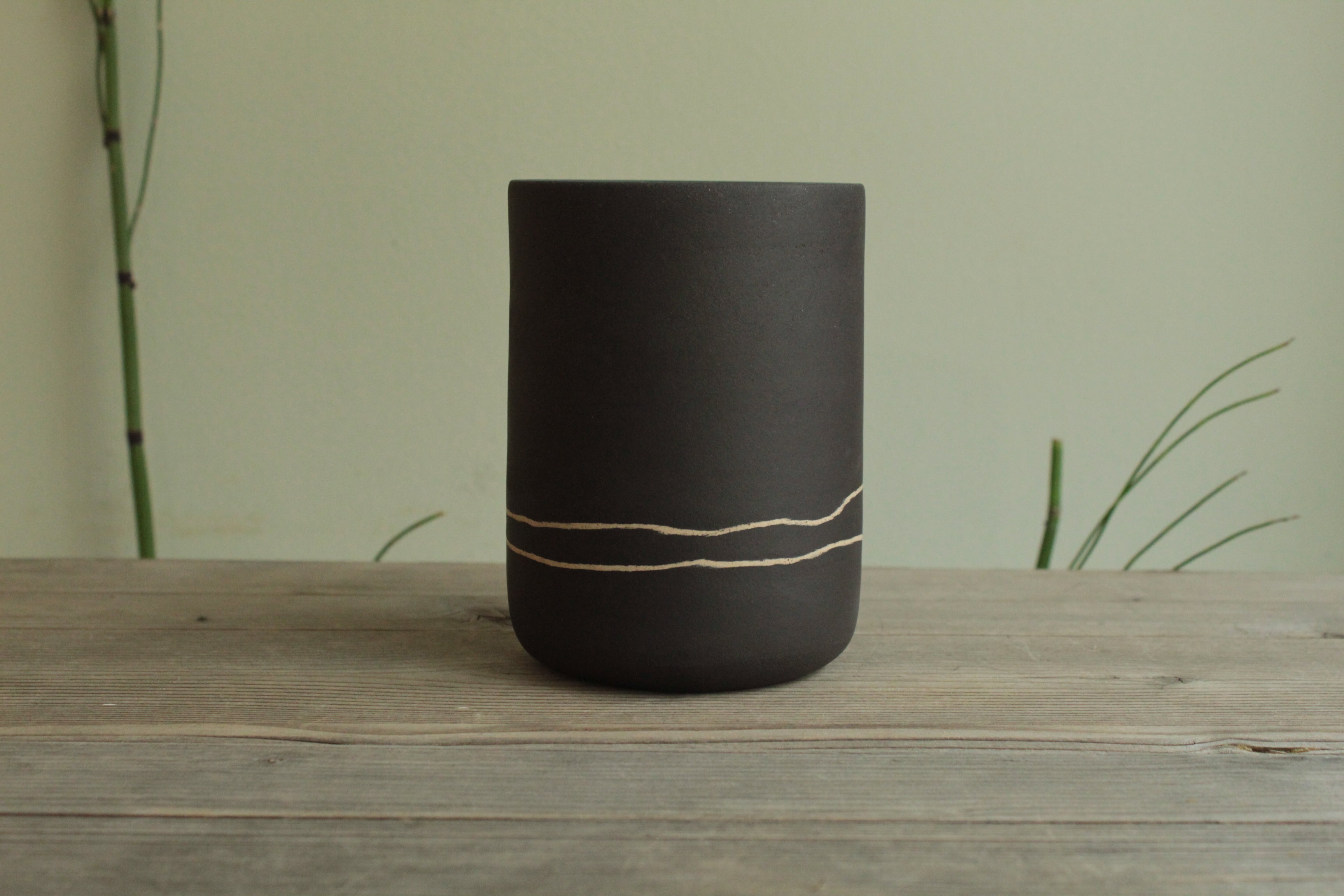 White line cup - tall