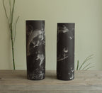 Black cylinder vase