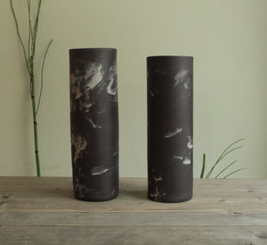 Black cylinder vase